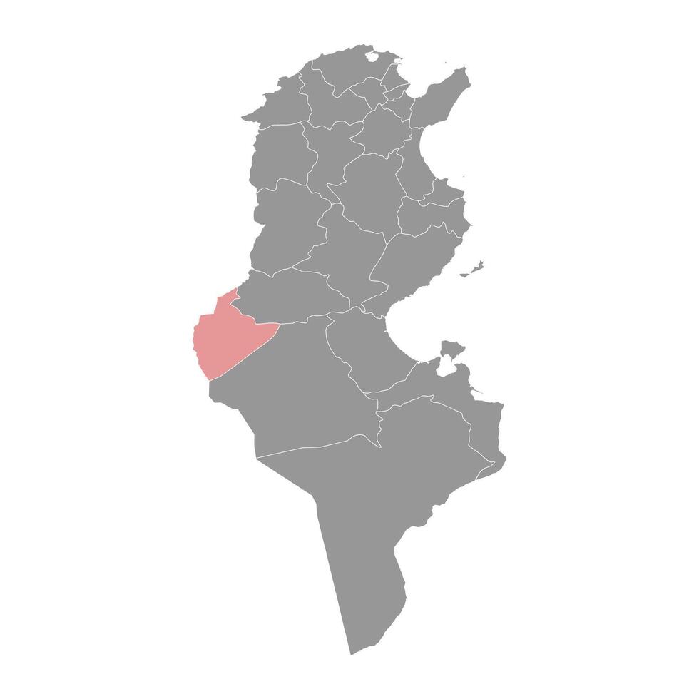 Tozeur Governorate map, administrative division of Tunisia. Vector illustration.