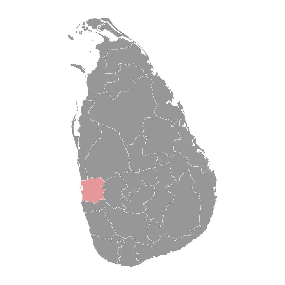 Gampaha District map, administrative division of Sri Lanka. Vector illustration.