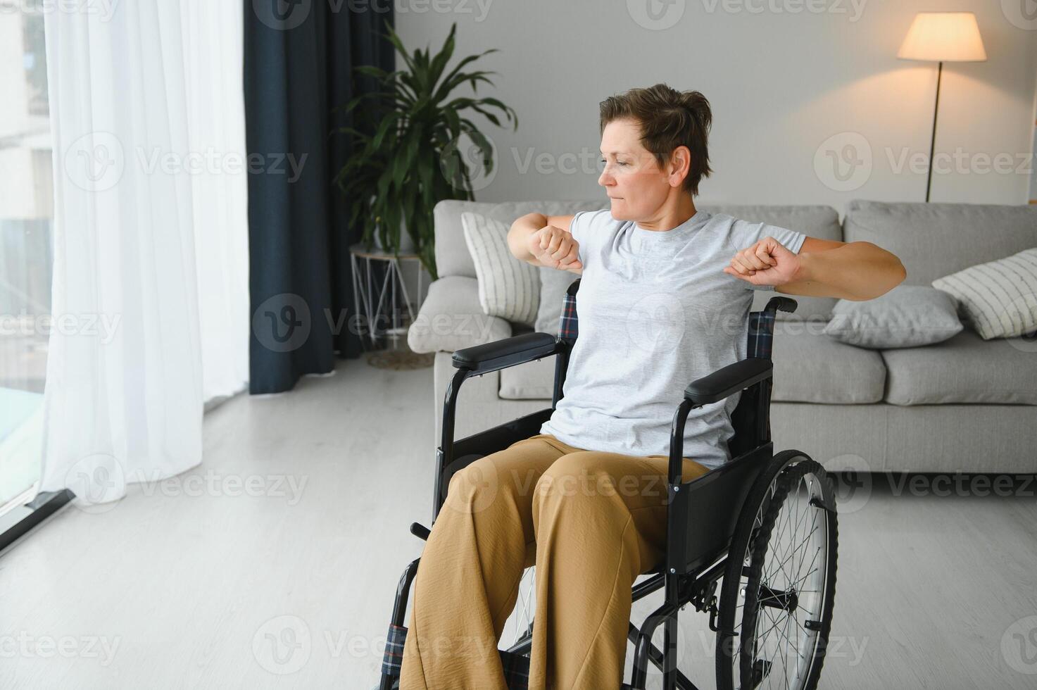 Senior woman on a wheelchair photo