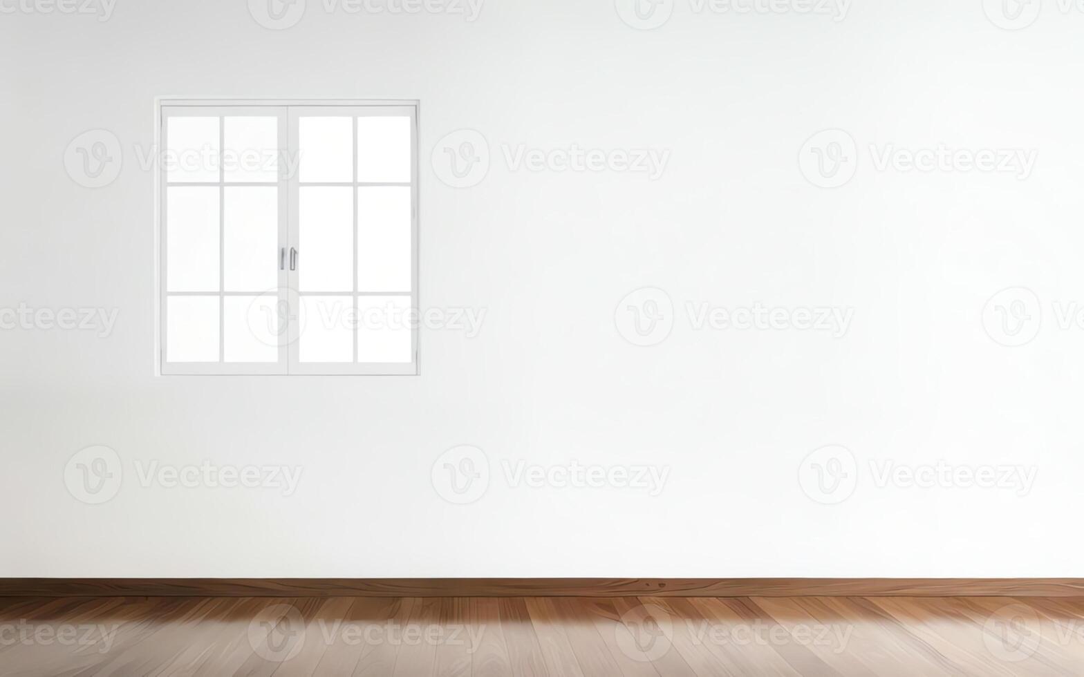AI generated empty room with window and copy space wall ai generated photo
