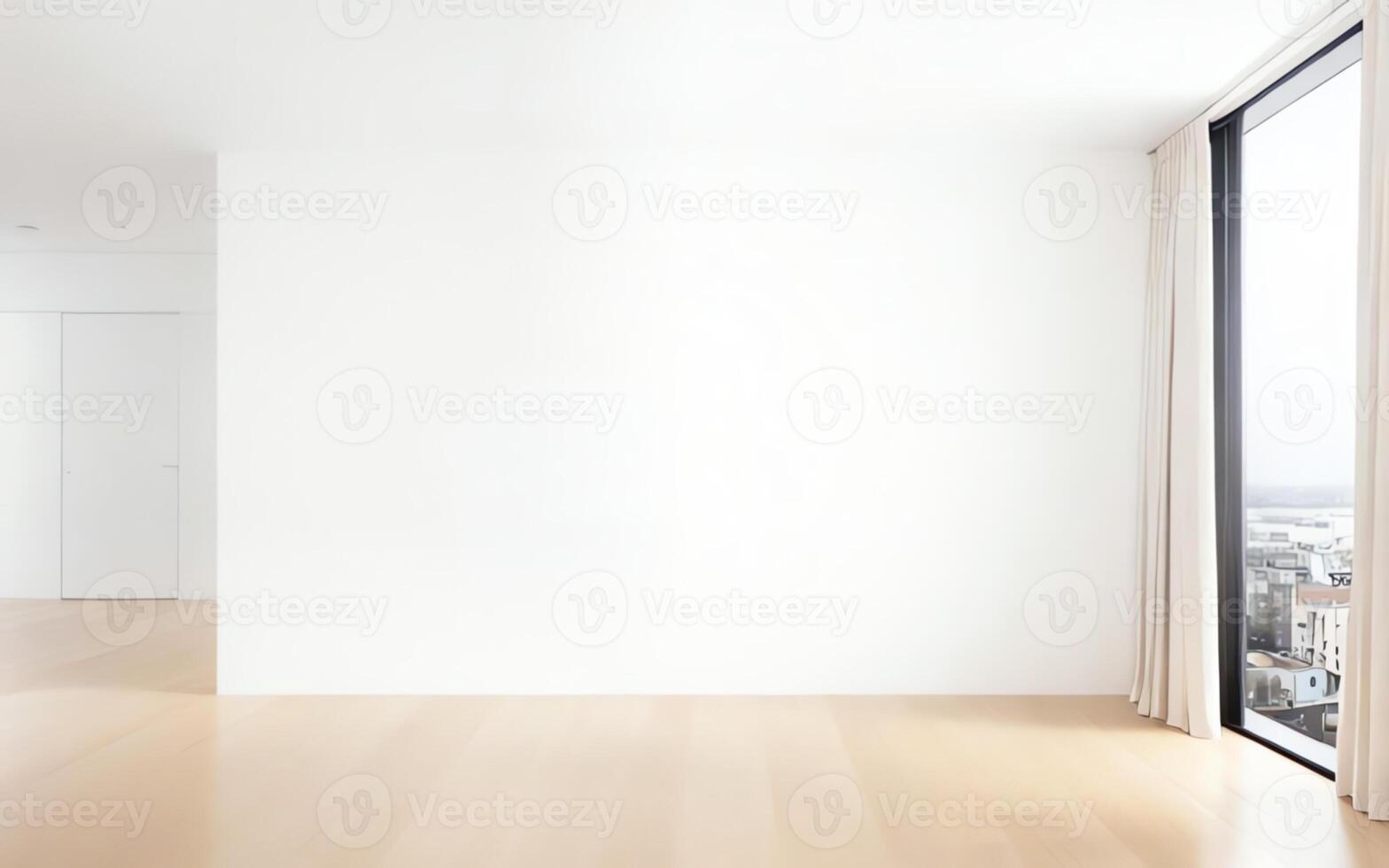 AI generated empty room with blank wall for copy space ai generated photo