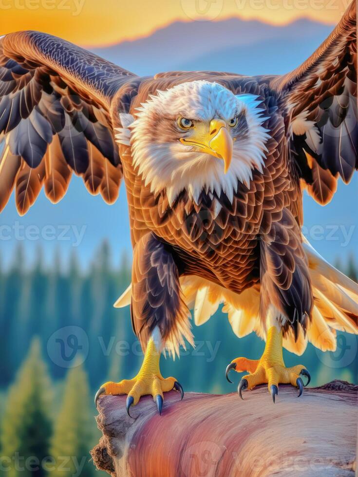 AI generated Close-up photo of an eagle or hawk