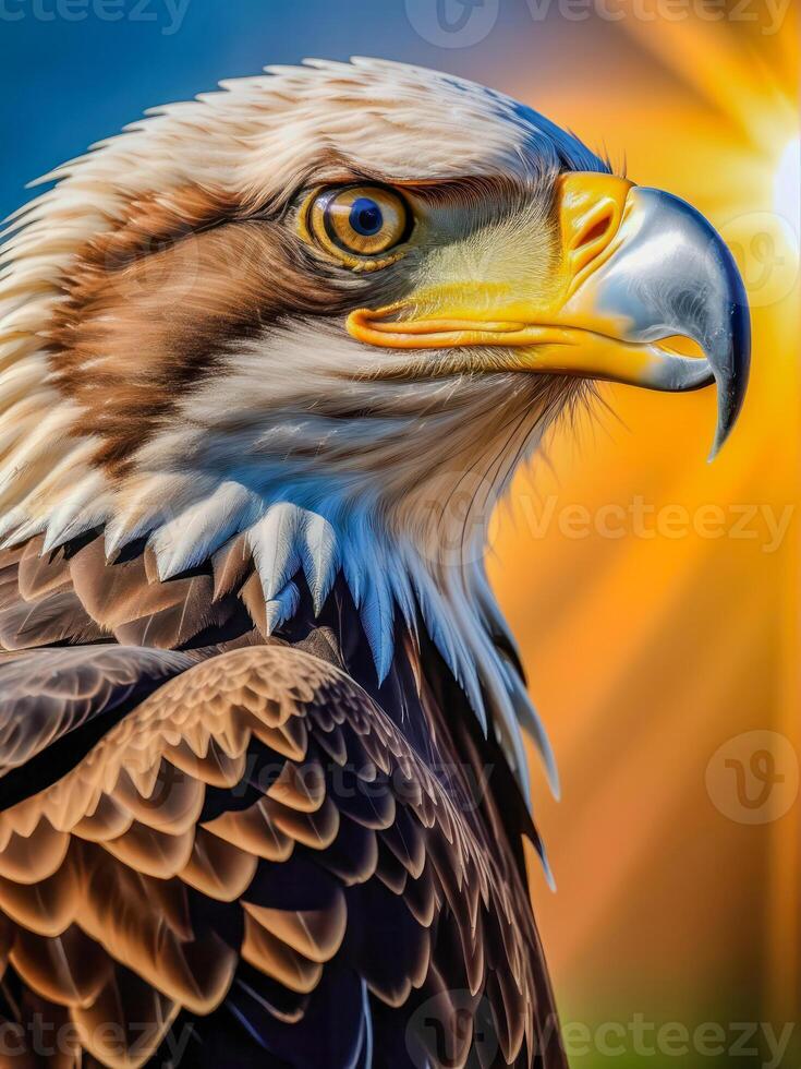 AI generated Close-up photo of an eagle or hawk