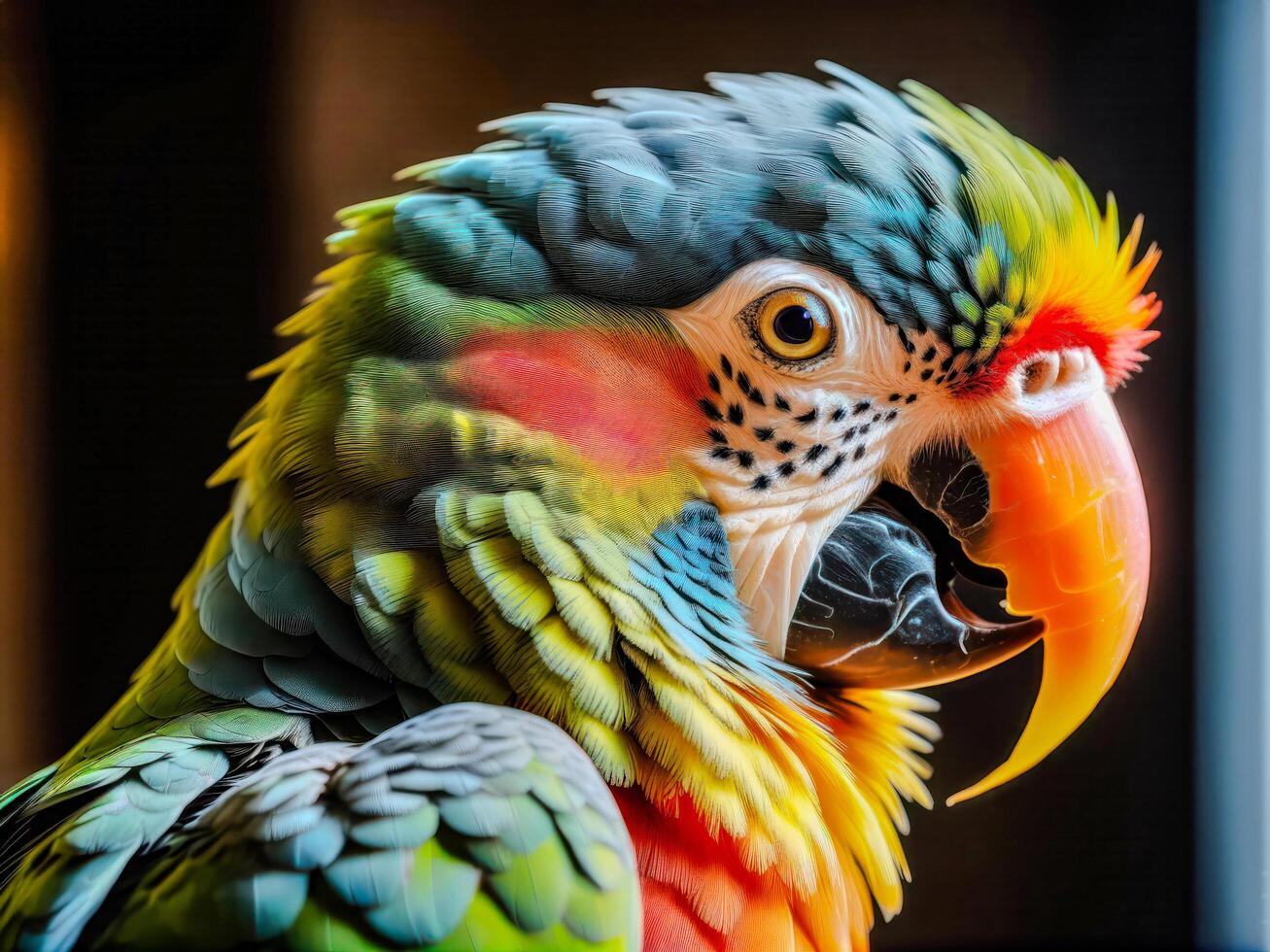 ai generado azul y amarillo guacamayo en naturaleza foto