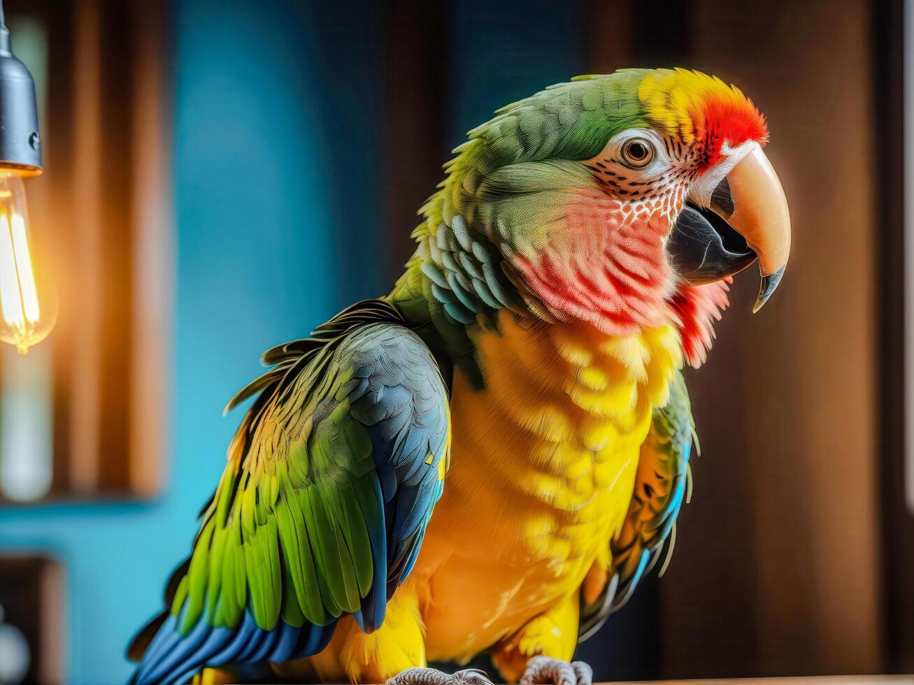 ai generado azul y amarillo guacamayo en naturaleza foto