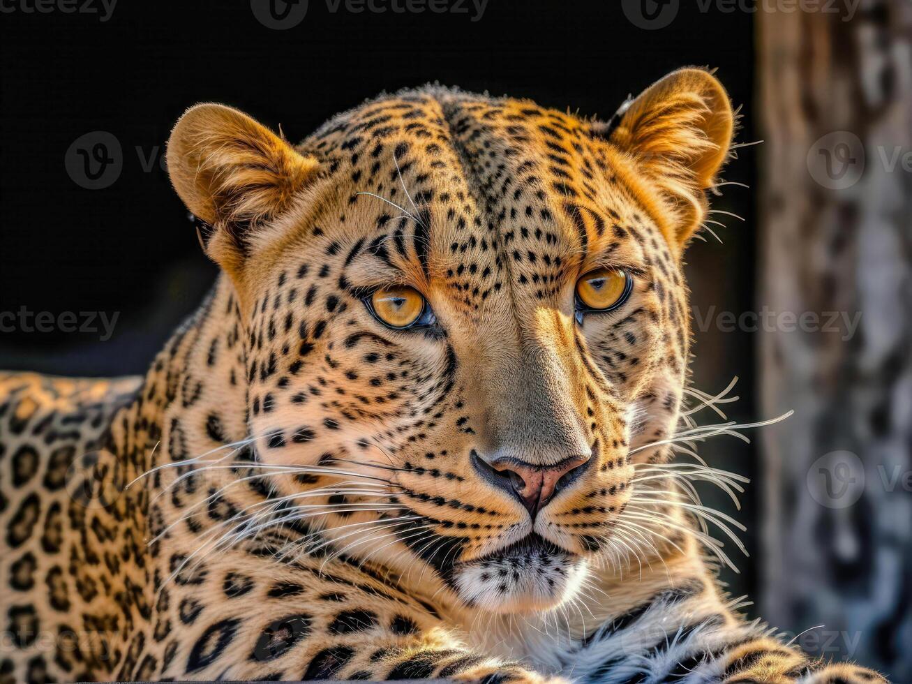 AI generated close up of a leopard photo
