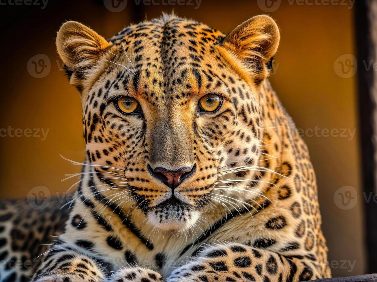 AI generated close up of a leopard photo