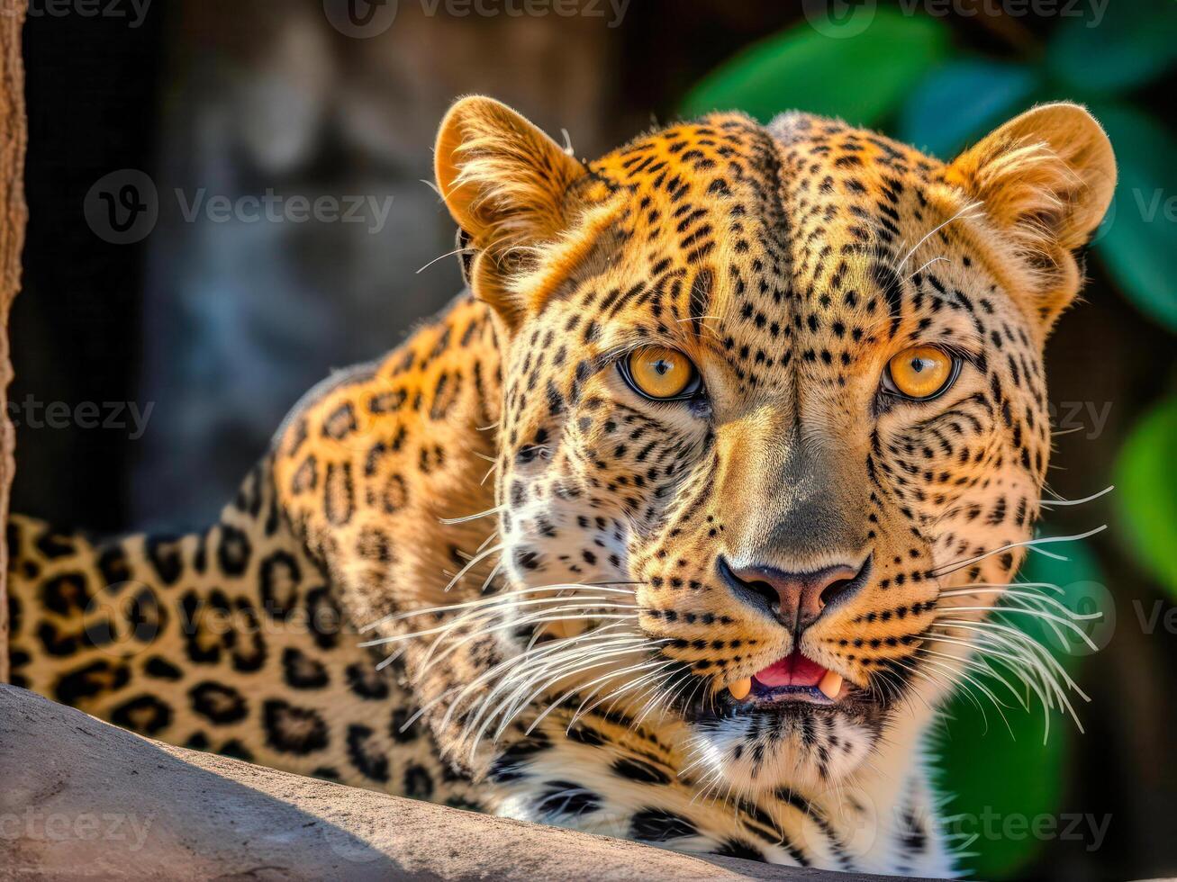 AI generated close up of a leopard photo