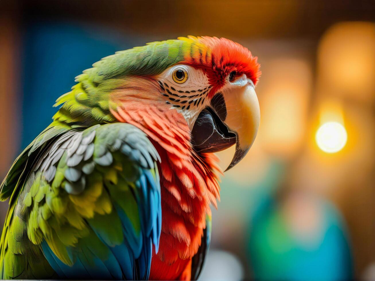 ai generado azul y amarillo guacamayo en naturaleza foto