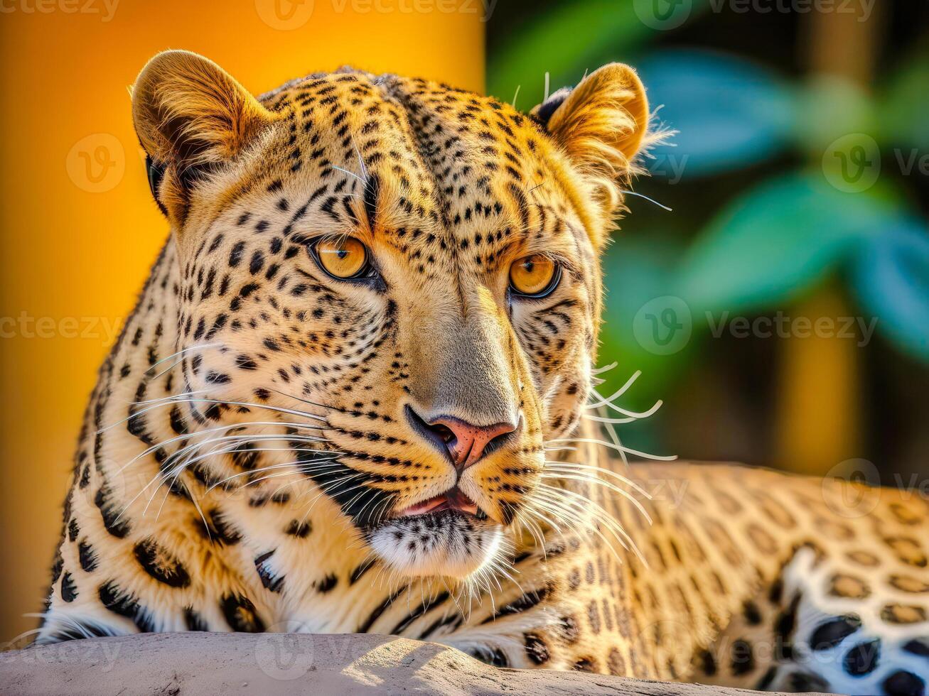 AI generated close up of a leopard photo