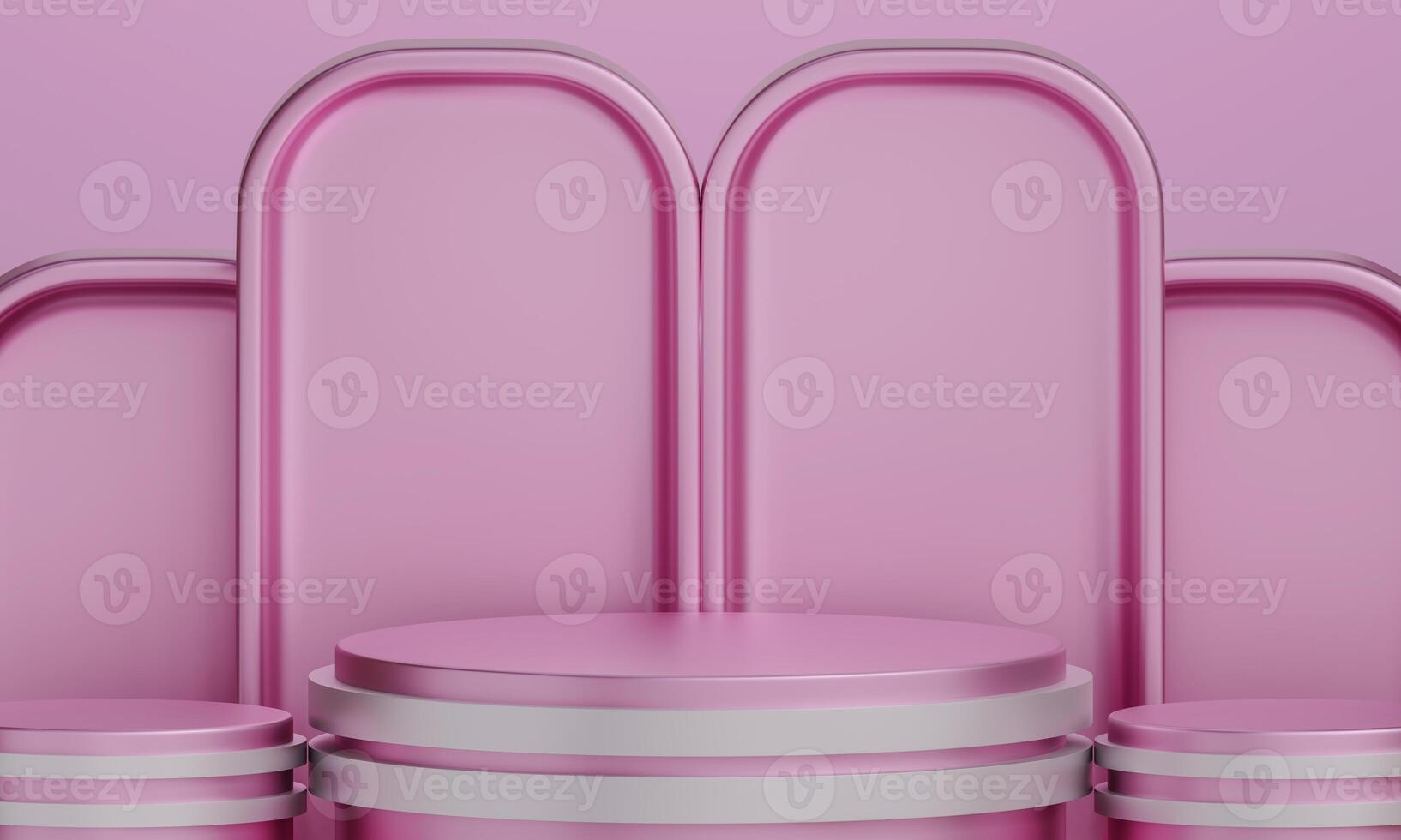 Pink Podium for Product Display.3D Rendered Pink Podium.Product Display Stand.Pink Podium 3D Render photo
