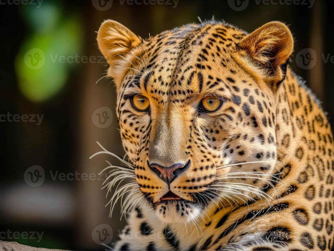 ai generado cerca arriba de un leopardo foto