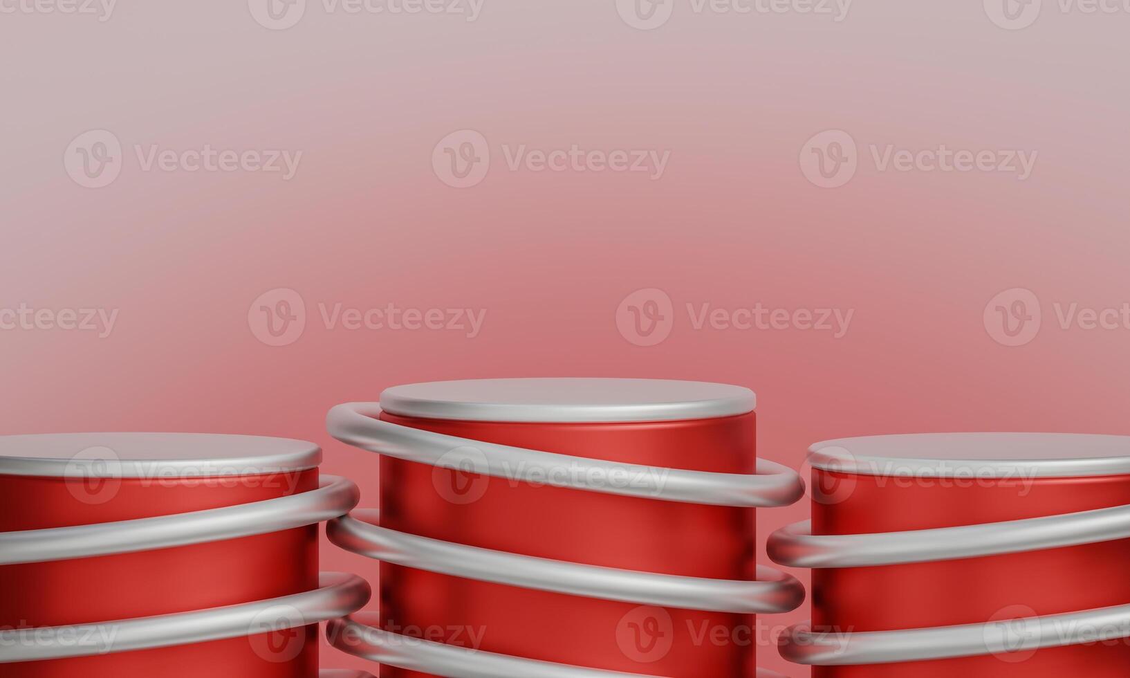 Red Podium 3D Render, Red Podium for Product Display, The Red Stage photo