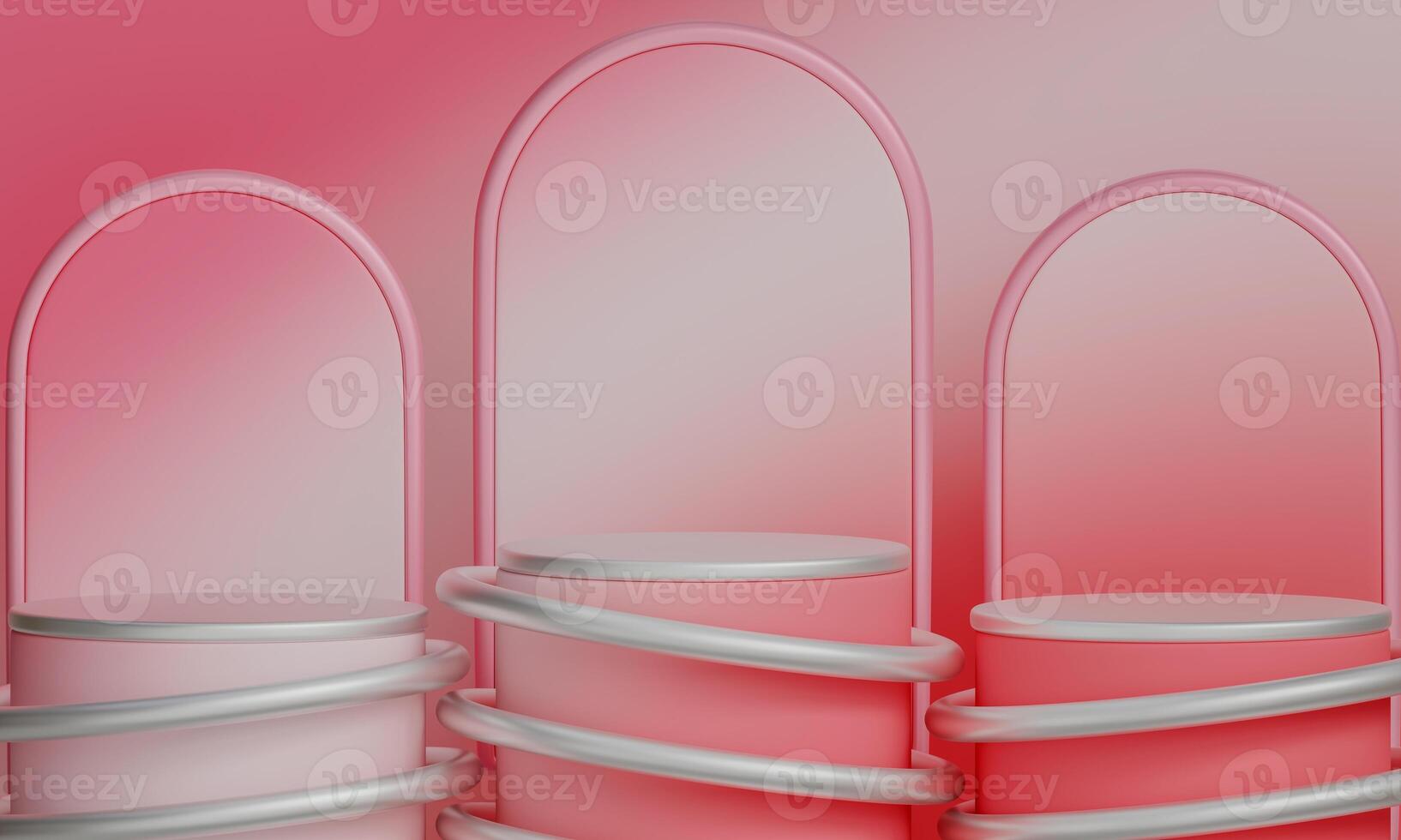 Pink Podium for Product Display.3D Rendered Pink Podium.Product Display Stand.Pink Podium 3D Render photo