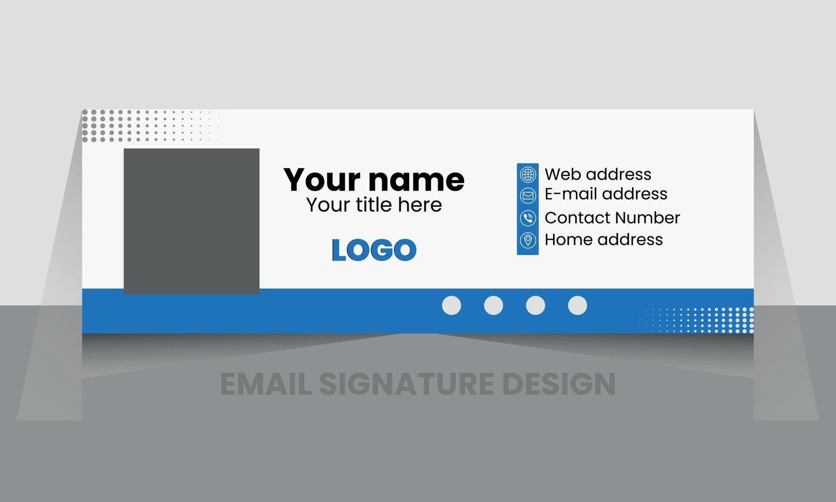 correo electrónico firma diseño o correo electrónico pie de página diseño vector
