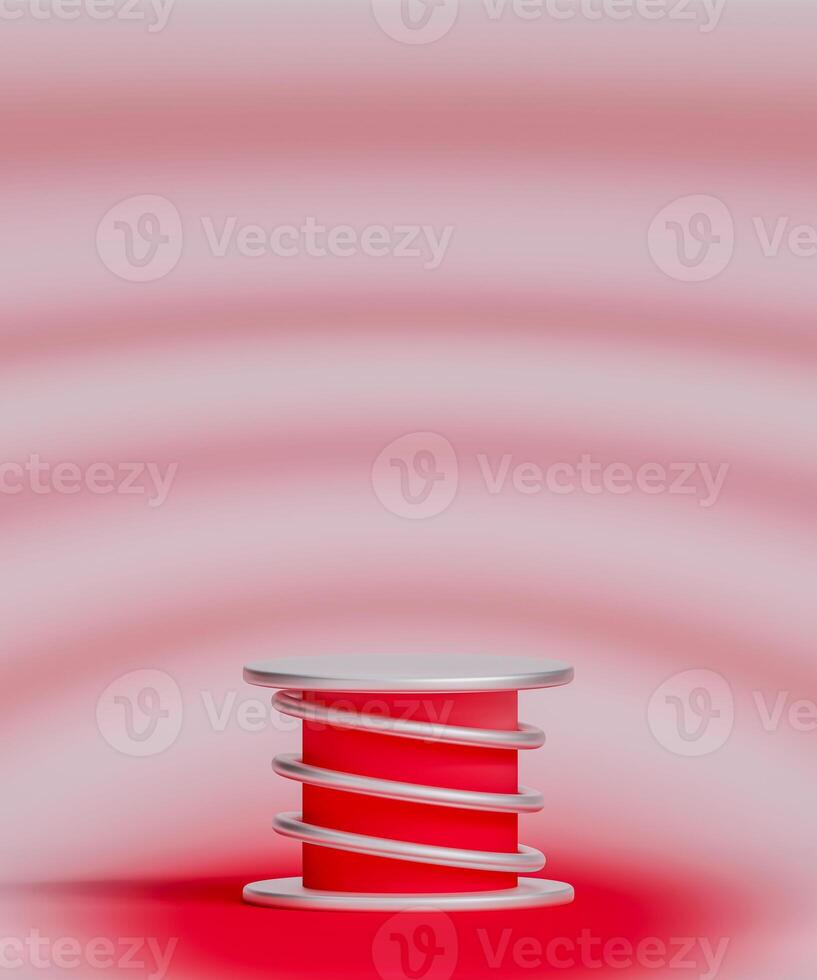 Red 3D podium background photo