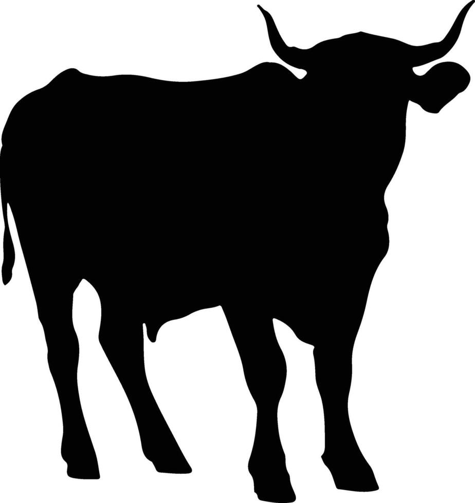 Cow Silhouette illustration Vector White Background