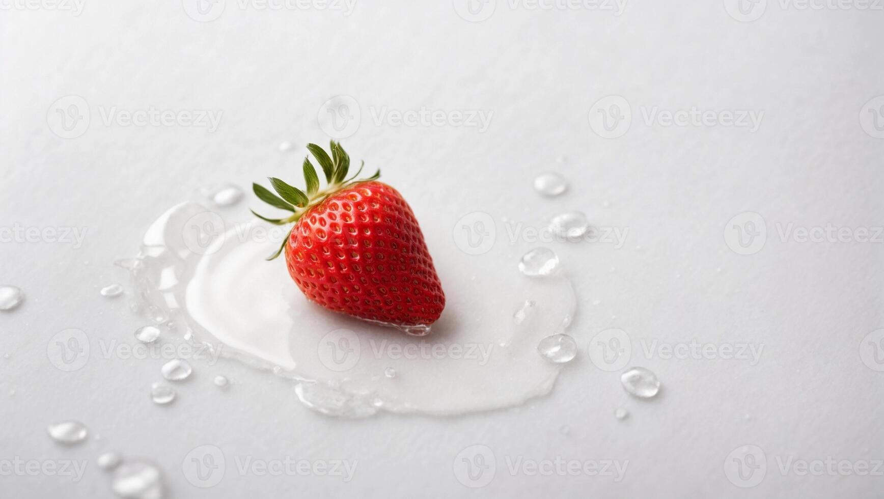 AI generated fresh strawberry fruits isolated with white color as background photo