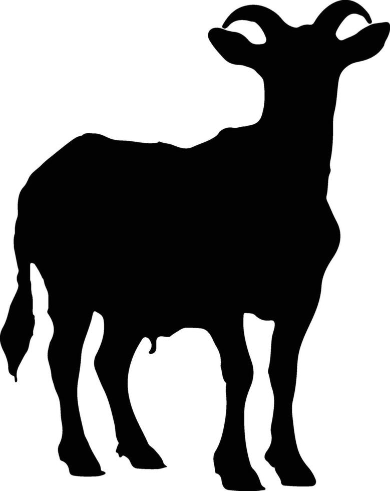 Goat Silhouette illustration Vector White Background