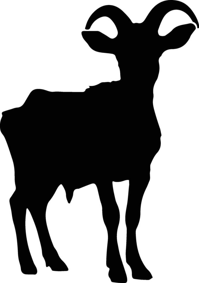 Goat Silhouette illustration Vector White Background