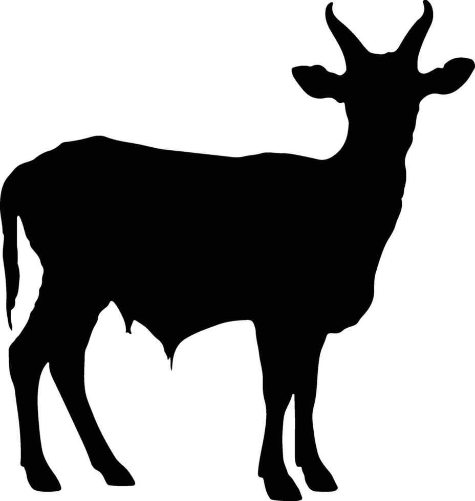 Goat Silhouette illustration Vector White Background