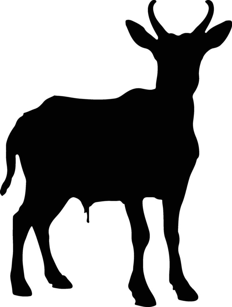 Goat Silhouette illustration Vector White Background