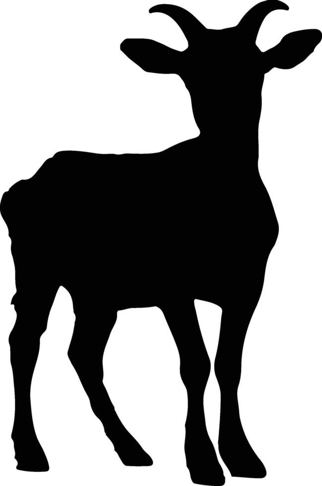 Goat Silhouette illustration Vector White Background