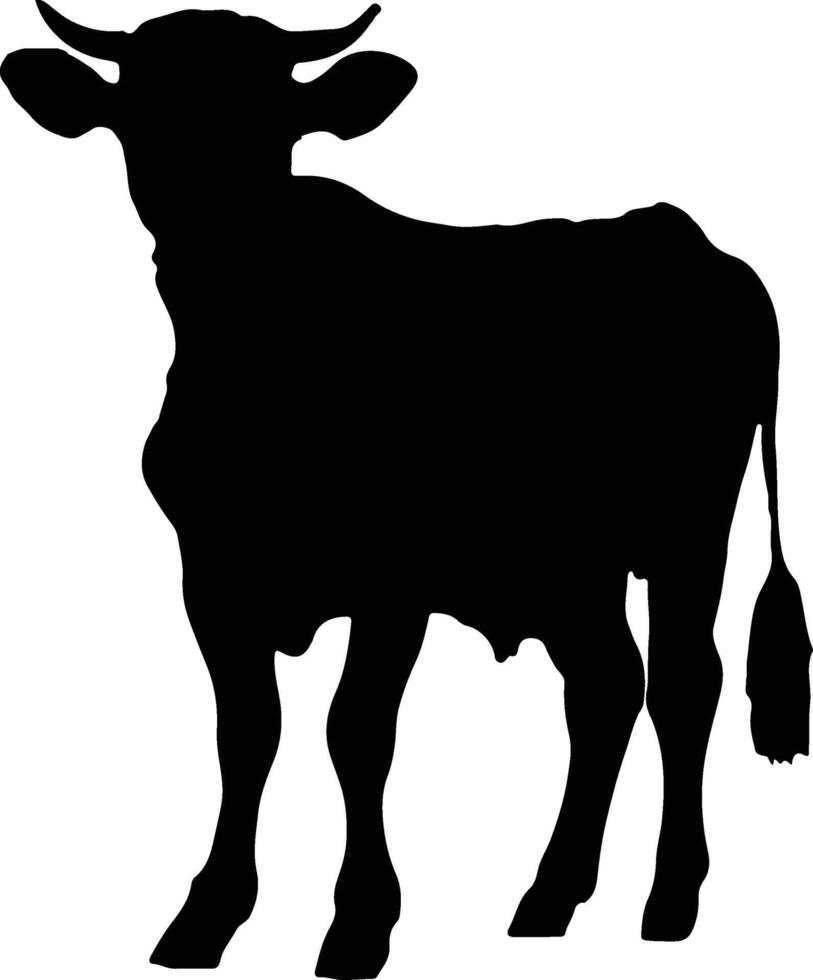 vaca silueta ilustración vector blanco antecedentes