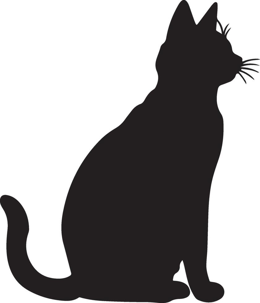 Cat Silhouette illustration Vector White Background