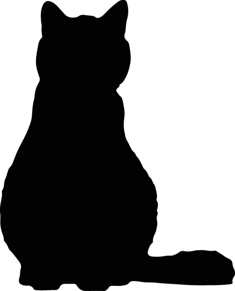 Cat Silhouette illustration Vector White Background