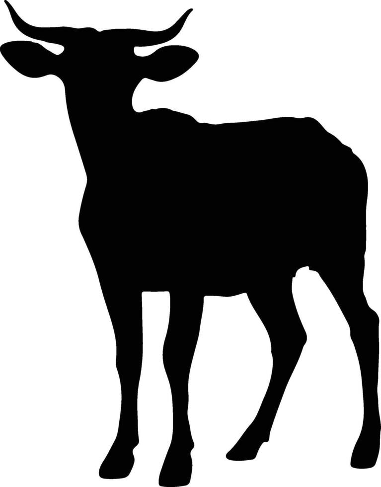 Goat Silhouette illustration Vector White Background