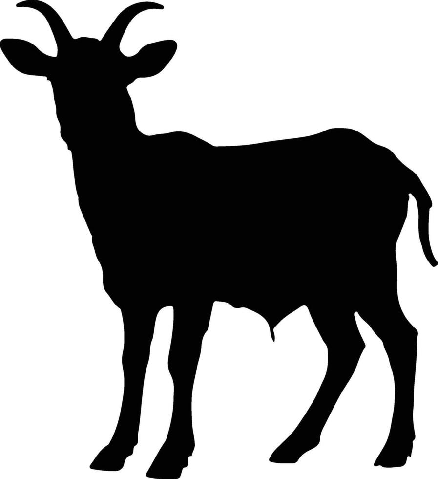 Goat Silhouette illustration Vector White Background