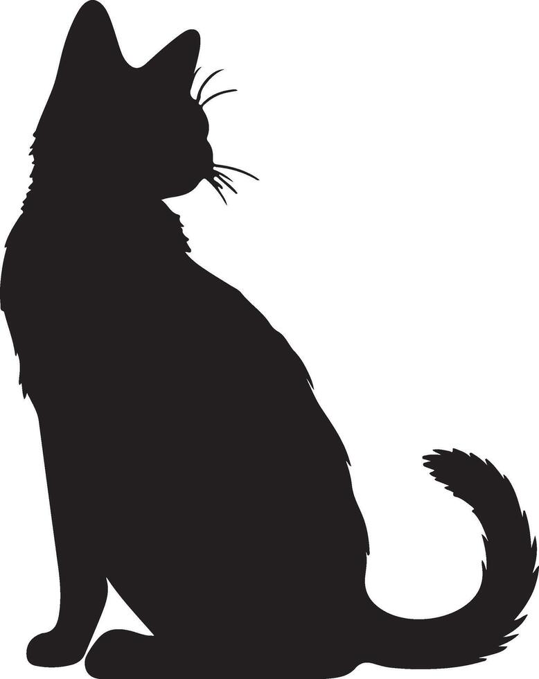 Cat Silhouette illustration Vector White Background