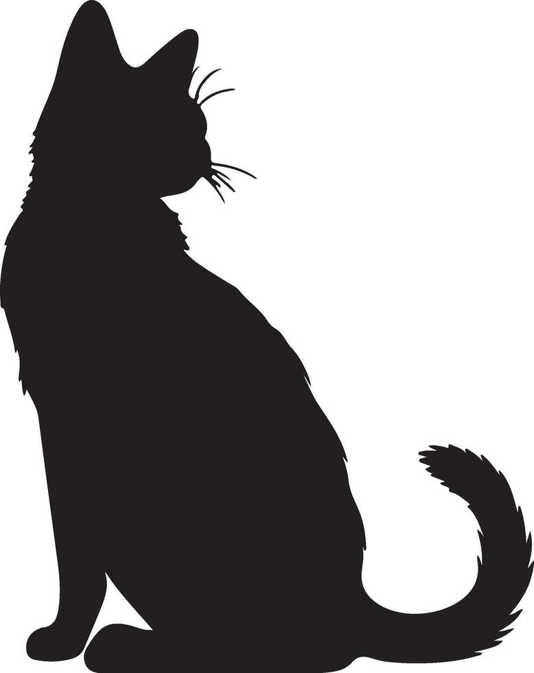 gato silueta ilustración vector blanco antecedentes