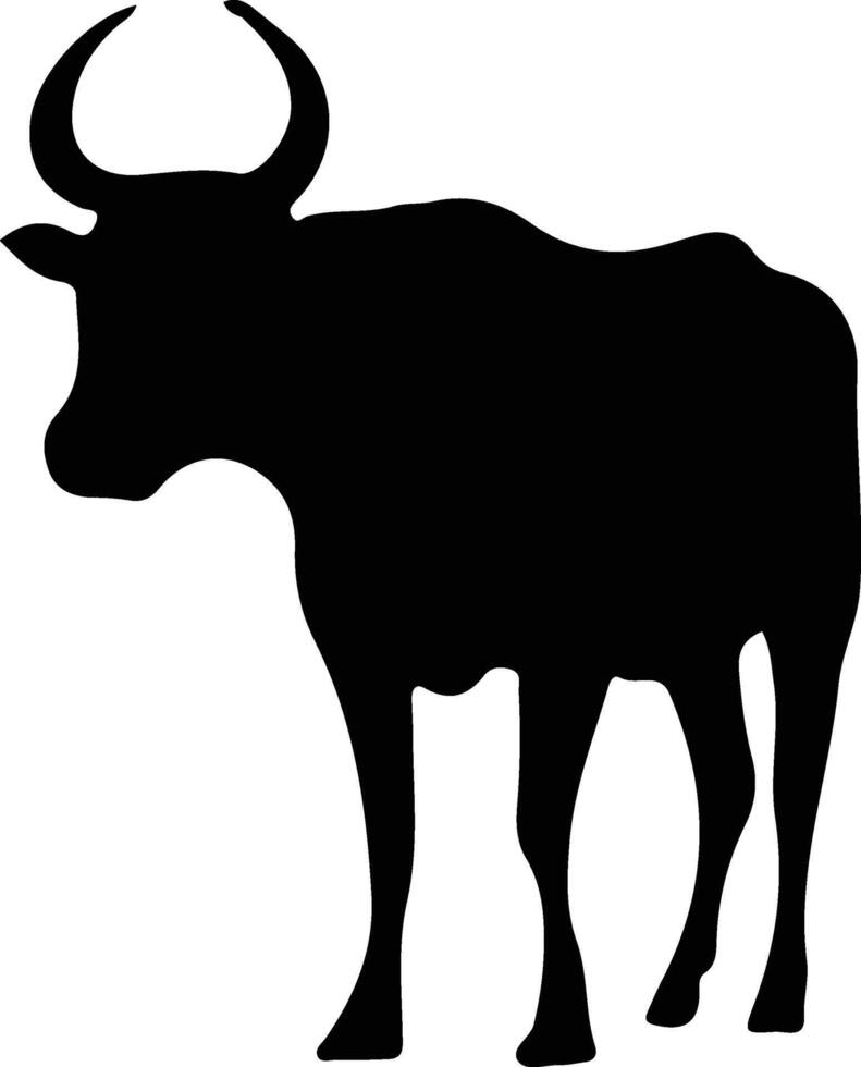 Cow Silhouette illustration Vector White Background