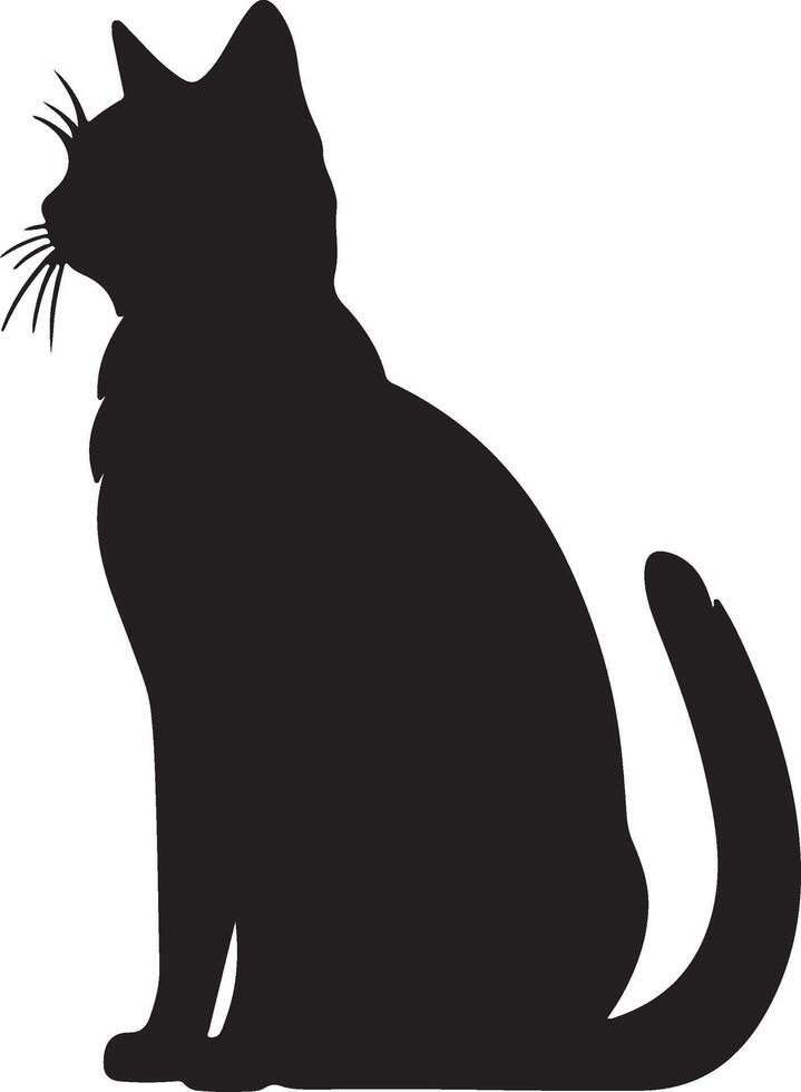 Cat Silhouette illustration Vector White Background