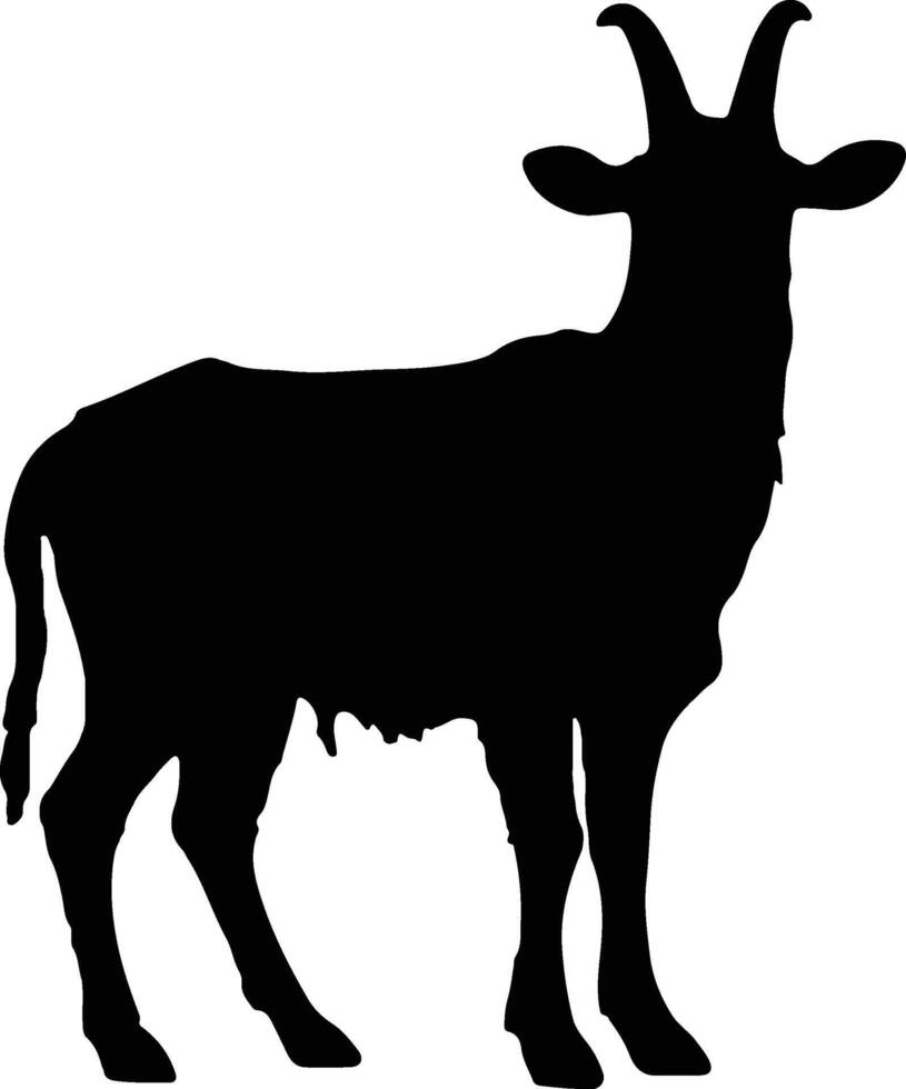 Goat Silhouette illustration Vector White Background