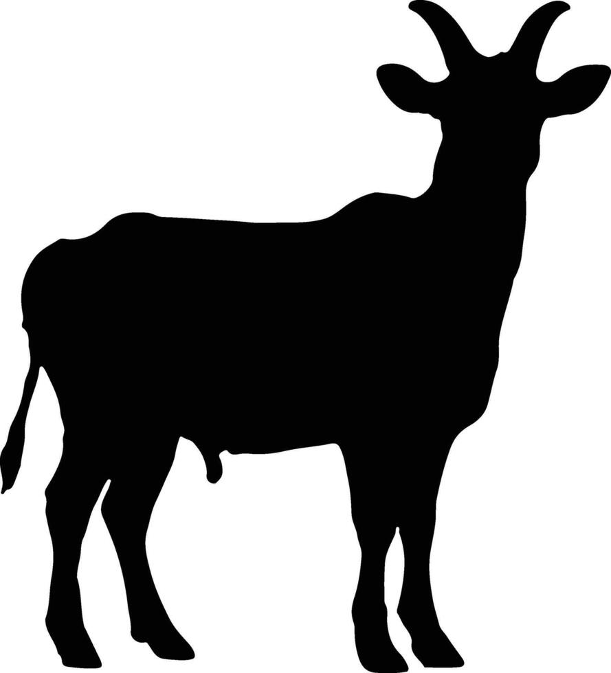 Goat Silhouette illustration Vector White Background