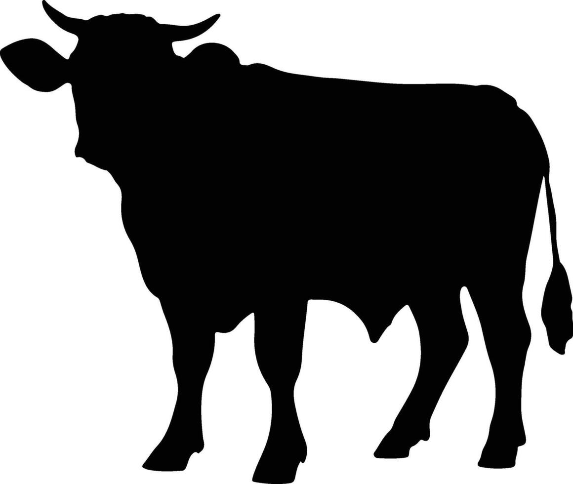 vaca silueta ilustración vector blanco antecedentes