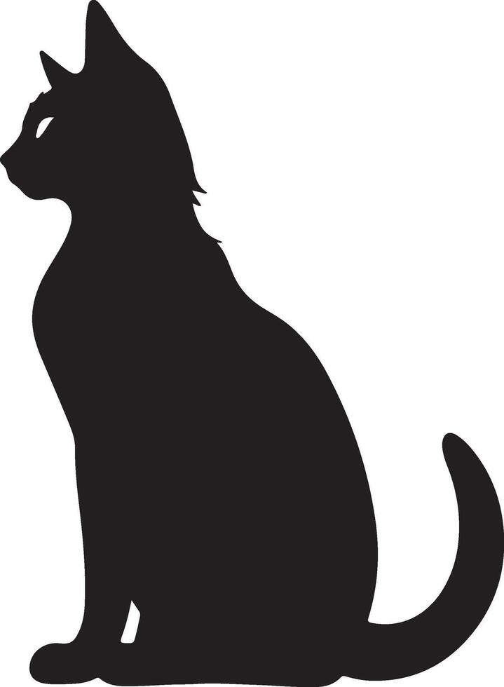 gato silueta ilustración vector blanco antecedentes