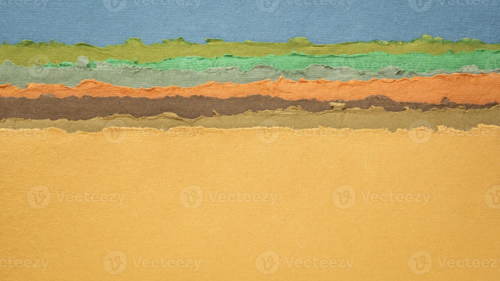 abstract landscape in earth pastel tones - a collection of handmade rag papers photo