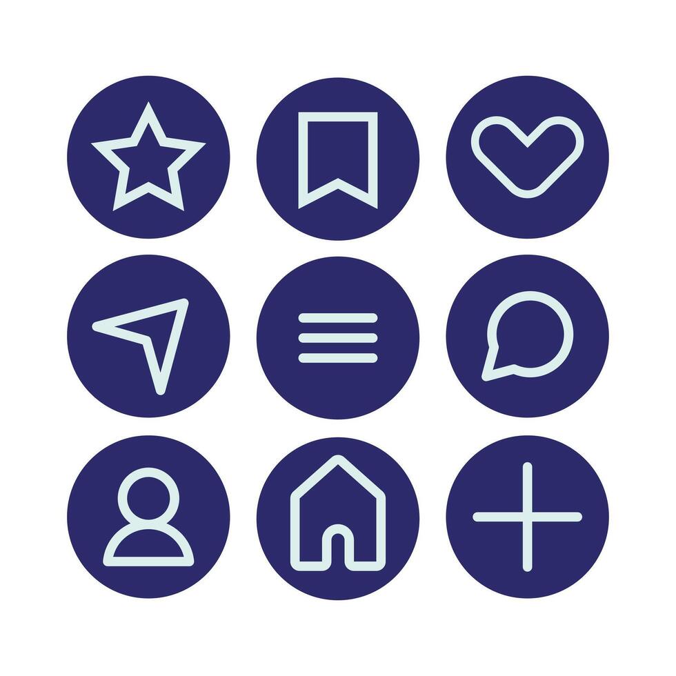 un conjunto de íconos ese incluir un estrella, corazón, y otro símbolos vector