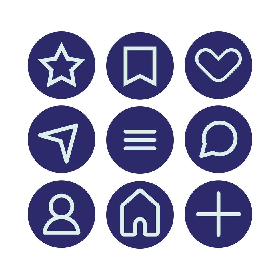 a set of icons that include a star, heart, and other symbols vector