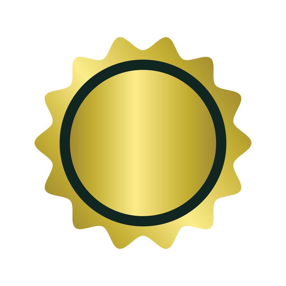 oro sello icono aislado en blanco antecedentes vector