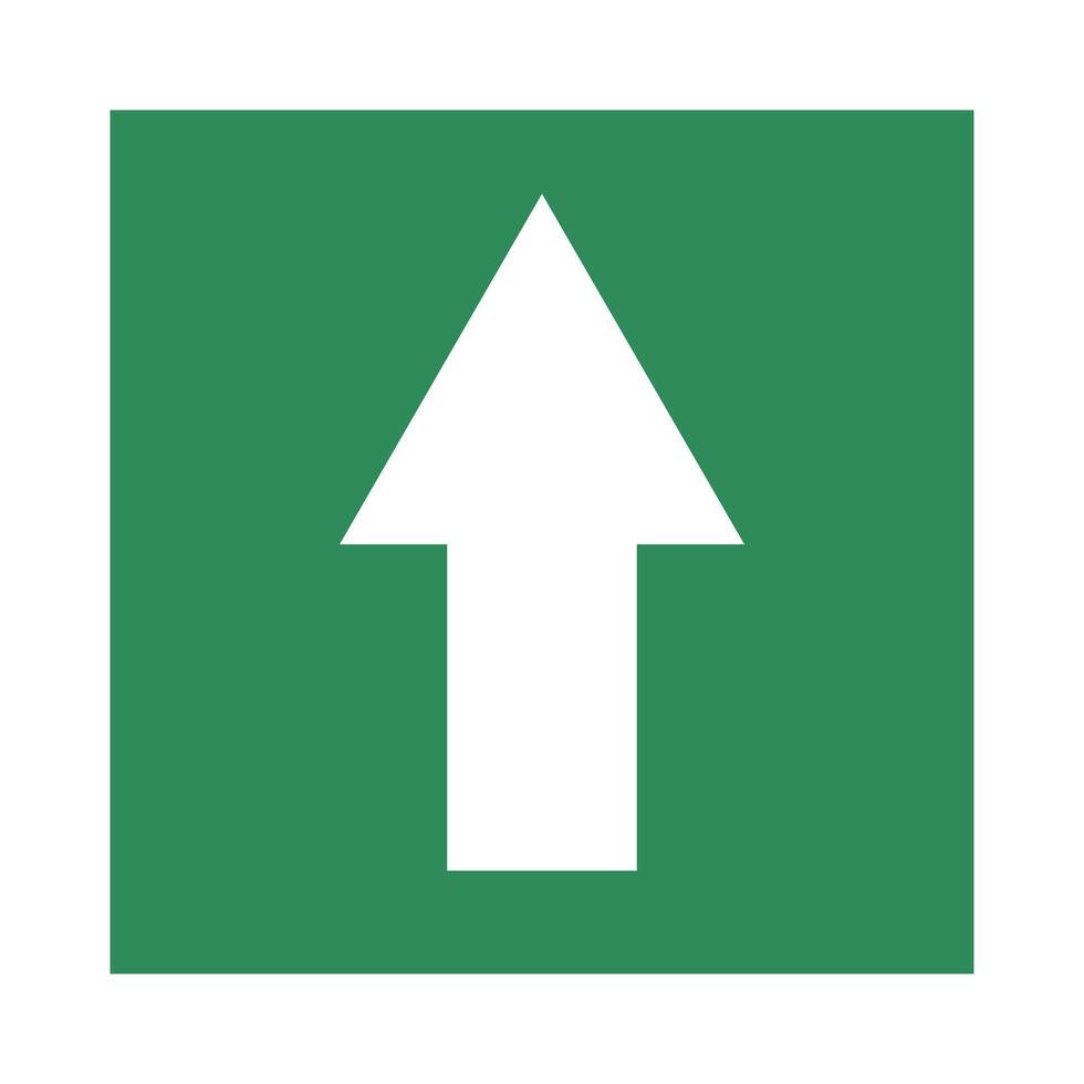 a green and white arrow pointing up on a white background vector