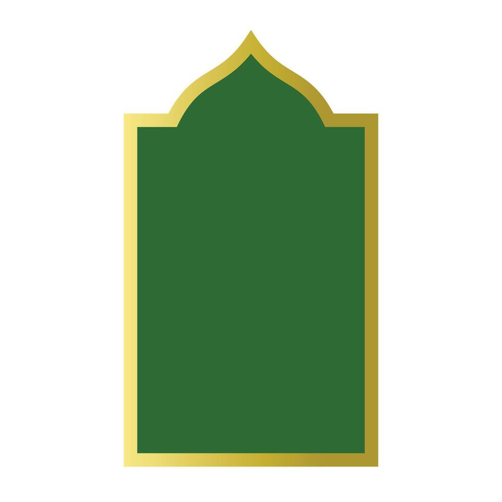 a green and gold frame with a gold border vector