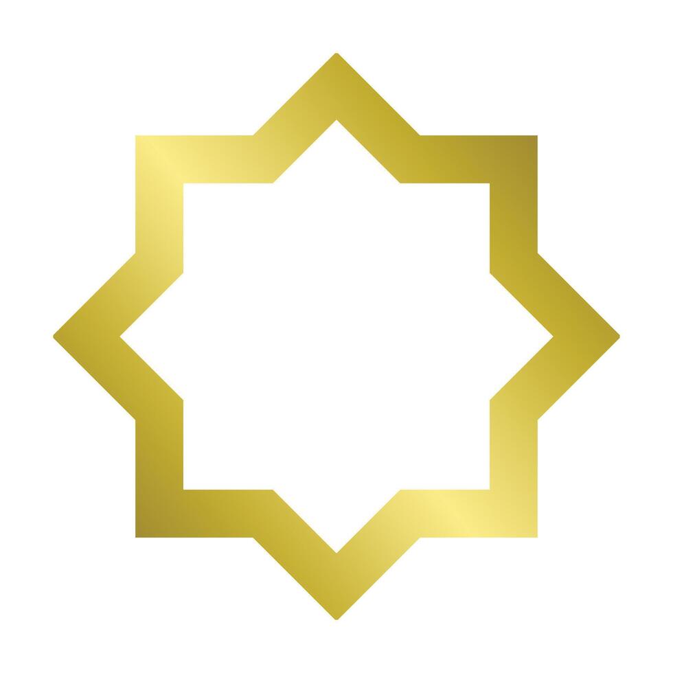golden star islamic symbol vector