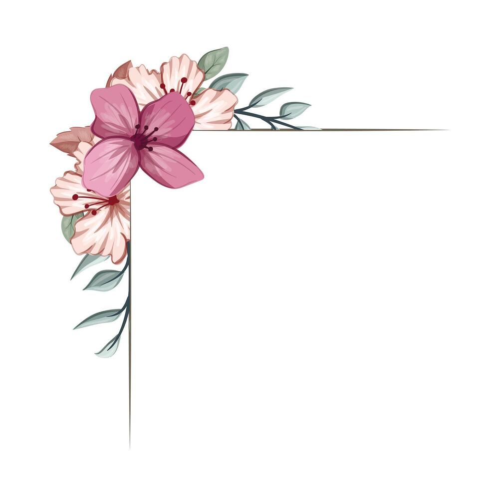 Decorative Floral Foliage Ornament for Wedding Invitation vector