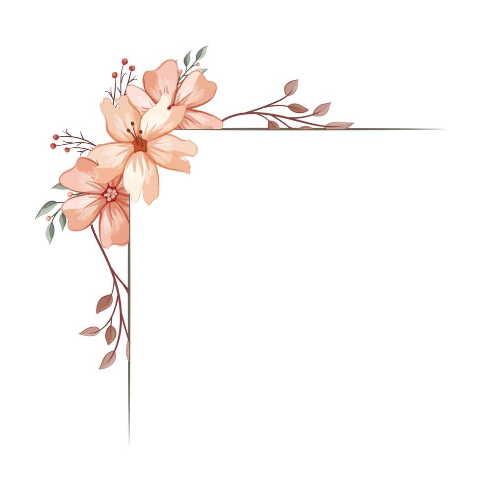 Decorative Floral Foliage Ornament for Wedding Invitation vector