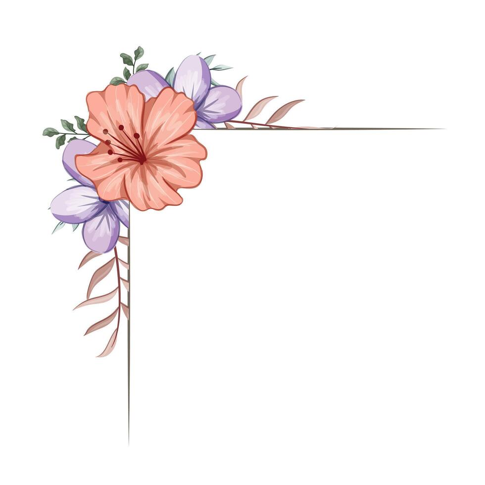 Decorative Floral Foliage Ornament for Wedding Invitation vector